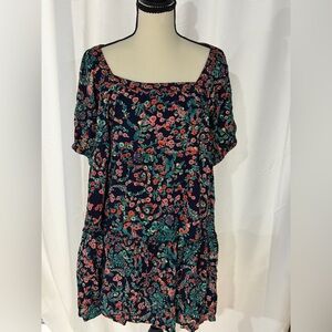 BILA Navy Floral Rayon Dress Size Small